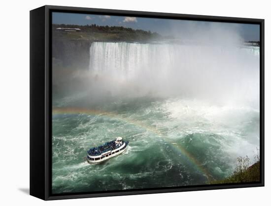 Maid of the Mist Boat Ride, at the Base of Niagara Falls, Canadian Side, Ontario, Canada-Ethel Davies-Framed Stretched Canvas