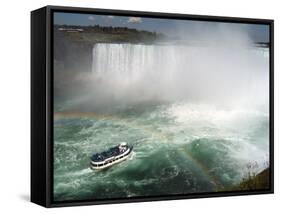 Maid of the Mist Boat Ride, at the Base of Niagara Falls, Canadian Side, Ontario, Canada-Ethel Davies-Framed Stretched Canvas