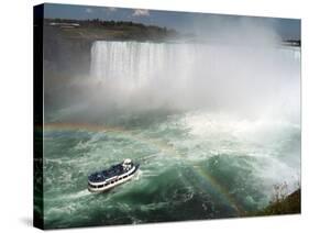 Maid of the Mist Boat Ride, at the Base of Niagara Falls, Canadian Side, Ontario, Canada-Ethel Davies-Stretched Canvas
