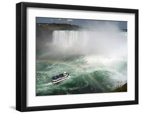 Maid of the Mist Boat Ride, at the Base of Niagara Falls, Canadian Side, Ontario, Canada-Ethel Davies-Framed Photographic Print