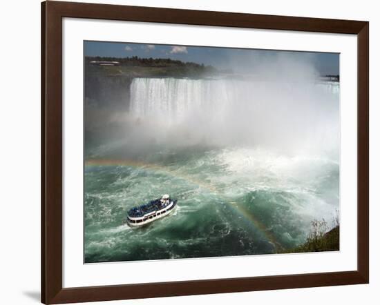 Maid of the Mist Boat Ride, at the Base of Niagara Falls, Canadian Side, Ontario, Canada-Ethel Davies-Framed Photographic Print