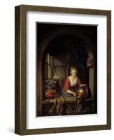 Maid Servant at a Window-Gerrit or Gerard Dou-Framed Giclee Print