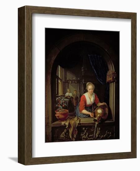 Maid Servant at a Window-Gerrit or Gerard Dou-Framed Giclee Print