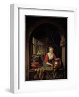 Maid Servant at a Window-Gerrit or Gerard Dou-Framed Giclee Print