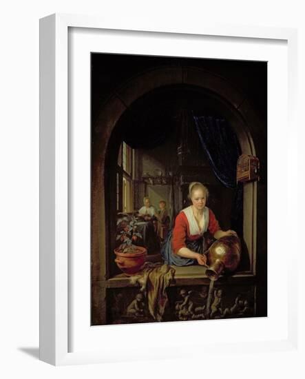 Maid Servant at a Window-Gerrit or Gerard Dou-Framed Giclee Print