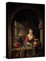 Maid Servant at a Window-Gerrit or Gerard Dou-Stretched Canvas