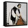 Maid-Banksy-Framed Stretched Canvas
