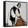 Maid-Banksy-Framed Stretched Canvas