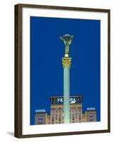 Maidan Maydan Nezalezhnosti Statue, Independence Square, Kiev, Ukraine-Gavin Hellier-Framed Photographic Print