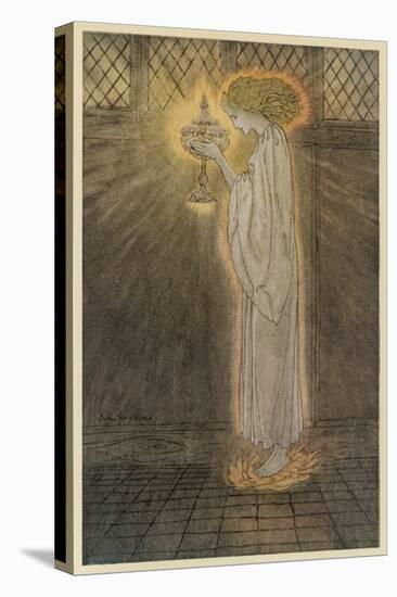Maiden and Grail-Arthur Rackham-Stretched Canvas