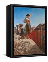 Maiden in the Excavations of Pompeii-Filippo Palizzi-Framed Stretched Canvas