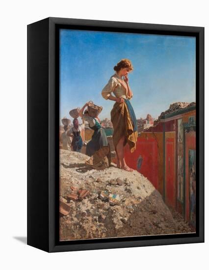 Maiden in the Excavations of Pompeii-Filippo Palizzi-Framed Stretched Canvas