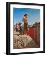 Maiden in the Excavations of Pompeii-Filippo Palizzi-Framed Giclee Print