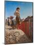 Maiden in the Excavations of Pompeii-Filippo Palizzi-Mounted Giclee Print