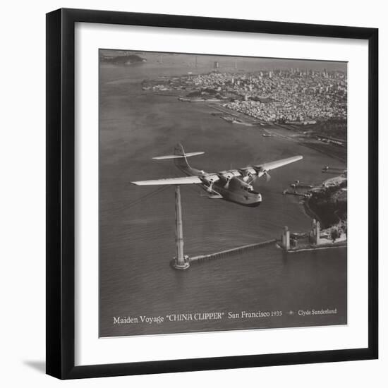 Maiden Voyage, China Clipper, San Francisco, California 1935-Clyde Sunderland-Framed Art Print