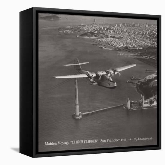 Maiden Voyage, China Clipper, San Francisco, California 1935-Clyde Sunderland-Framed Stretched Canvas