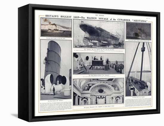 Maiden Voyage of the Cunard Liner Aquitania, 1914-null-Framed Stretched Canvas