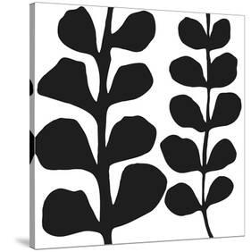 Maidenhair (black on white)-Denise Duplock-Stretched Canvas