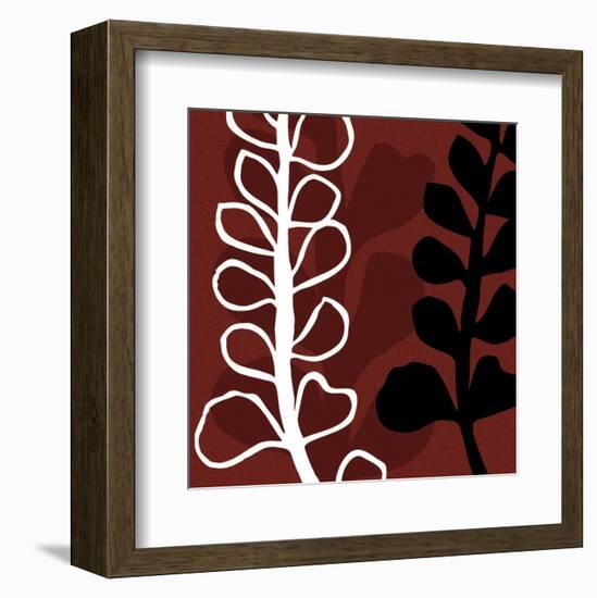 Maidenhair on Red Ground-Denise Duplock-Framed Art Print