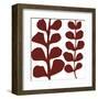 Maidenhair (red on white)-Denise Duplock-Framed Art Print