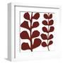 Maidenhair (red on white)-Denise Duplock-Framed Art Print