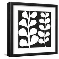 Maidenhair (white on black)-Denise Duplock-Framed Art Print