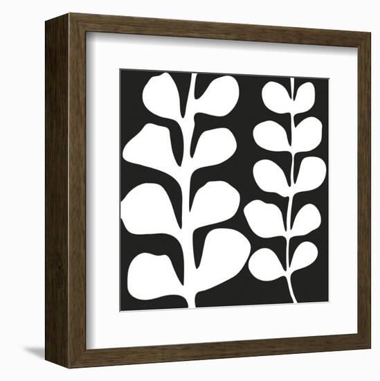 Maidenhair (white on black)-Denise Duplock-Framed Art Print