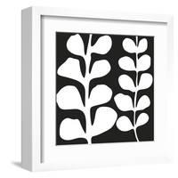 Maidenhair (white on black)-Denise Duplock-Framed Art Print