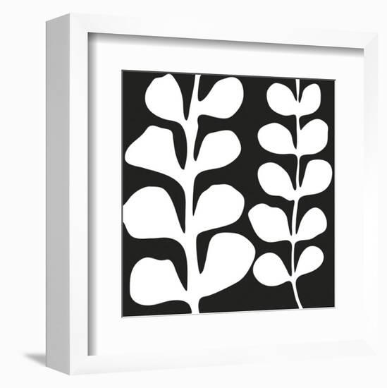 Maidenhair (white on black)-Denise Duplock-Framed Art Print