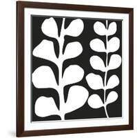 Maidenhair (white on black)-Denise Duplock-Framed Art Print