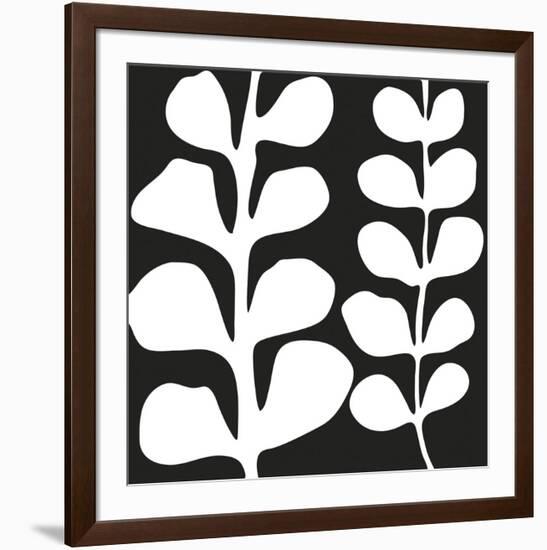 Maidenhair (white on black)-Denise Duplock-Framed Art Print