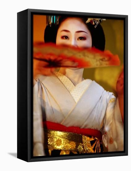 Maiko Dancer, Kyoto, Japan-Frank Carter-Framed Stretched Canvas