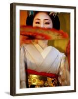 Maiko Dancer, Kyoto, Japan-Frank Carter-Framed Premium Photographic Print