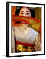 Maiko Dancer, Kyoto, Japan-Frank Carter-Framed Premium Photographic Print