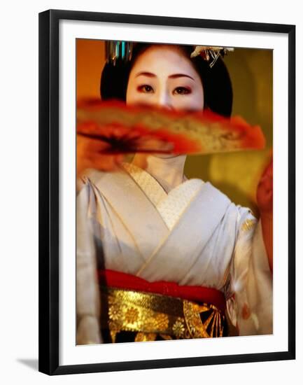 Maiko Dancer, Kyoto, Japan-Frank Carter-Framed Premium Photographic Print