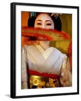 Maiko Dancer, Kyoto, Japan-Frank Carter-Framed Photographic Print