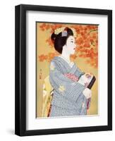 Maiko the Autumn Leaves-Goyo Otake-Framed Premium Giclee Print