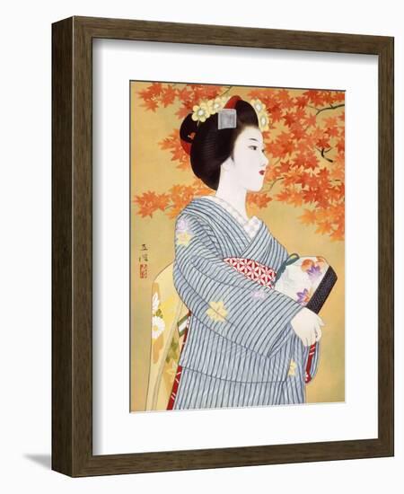 Maiko the Autumn Leaves-Goyo Otake-Framed Giclee Print