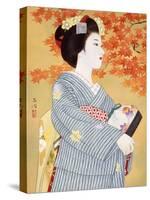 Maiko the Autumn Leaves-Goyo Otake-Stretched Canvas