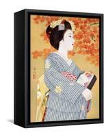 Maiko the Autumn Leaves-Goyo Otake-Framed Stretched Canvas