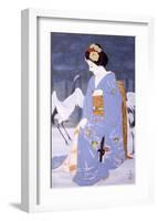 Maiko with Snow in Spring-Goyo Otake-Framed Giclee Print