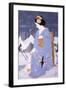 Maiko with Snow in Spring-Goyo Otake-Framed Giclee Print