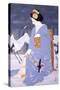 Maiko with Snow in Spring-Goyo Otake-Stretched Canvas