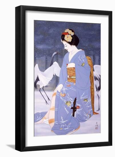 Maiko with Snow in Spring-Goyo Otake-Framed Giclee Print