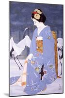 Maiko with Snow in Spring-Goyo Otake-Mounted Giclee Print