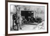 Mail Carrier with "United Mail" Automobile Photograph-Lantern Press-Framed Art Print