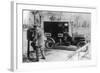 Mail Carrier with "United Mail" Automobile Photograph-Lantern Press-Framed Art Print