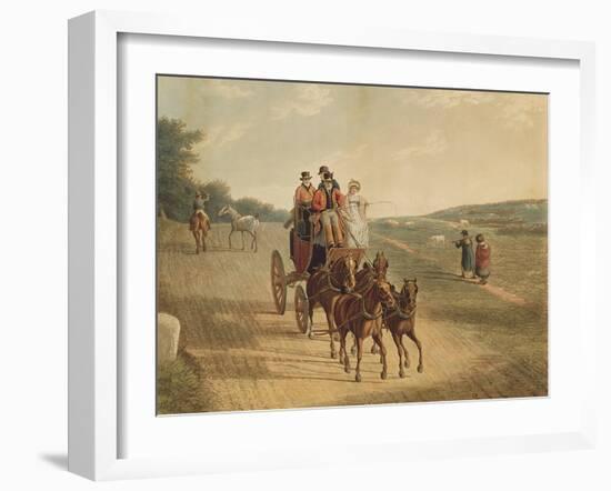 Mail Coach, 1819 (Coloured Engraving)-Frederick Christian Lewis-Framed Giclee Print