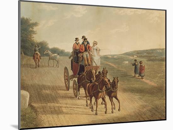 Mail Coach, 1819 (Coloured Engraving)-Frederick Christian Lewis-Mounted Giclee Print