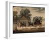 Mail Coach by Moonlight (Coloured Engraving)-James Pollard-Framed Giclee Print